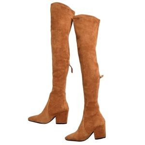 ‘Marlo’ tan over the knee boots, never worn